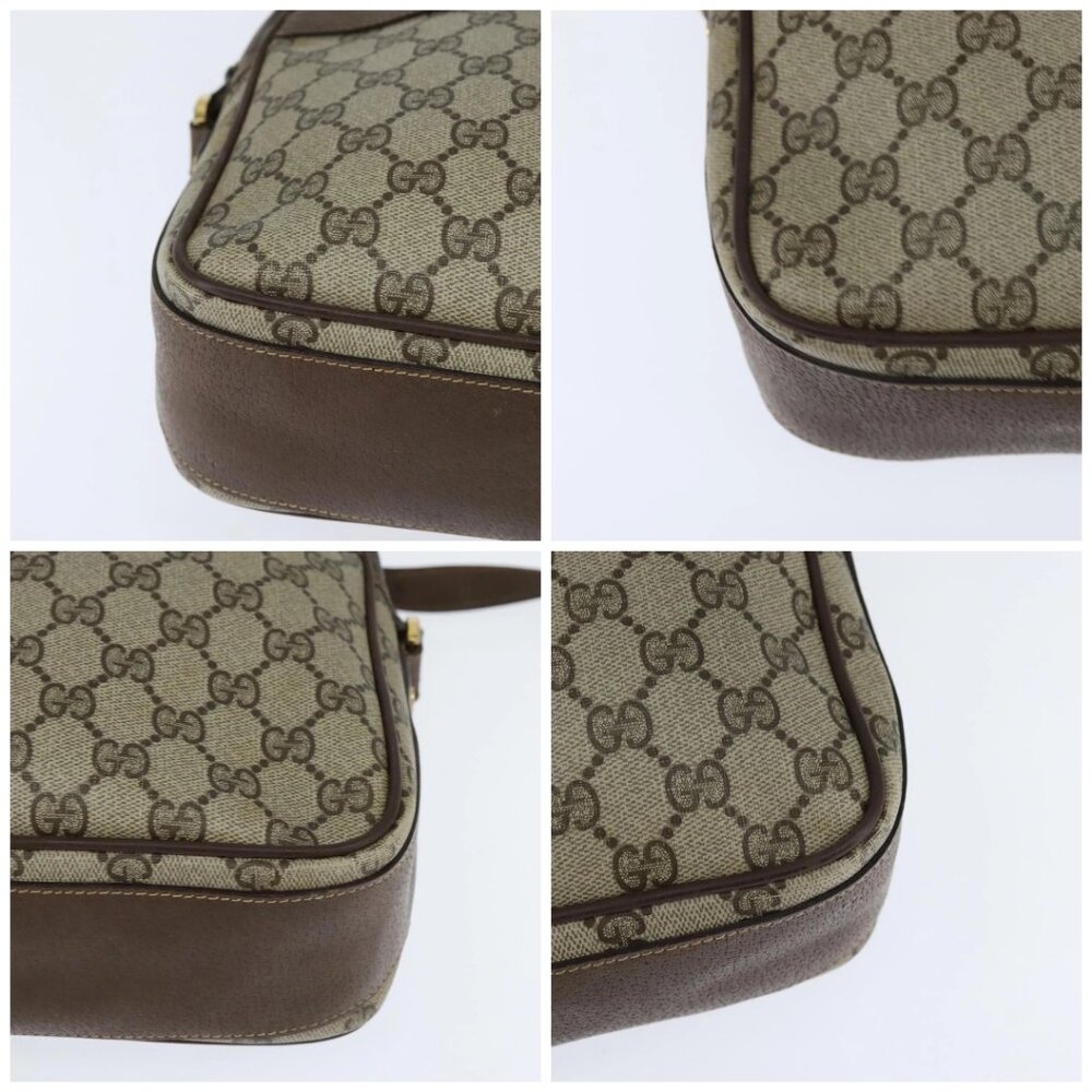 GUCCI GG Supreme Web Sherry Line Shoulder Bag PVC Beige Red Auth - Picture 15 of 15